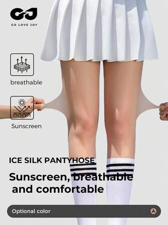 GOLOVEJOY 1 件女士肤色仿丝连裤袜，透气薄天鹅绒袜子，夏季高尔夫瑜伽袜，防勾丝