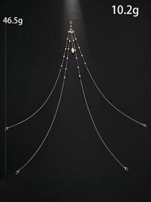1 peça de corrente metálica sexy para biquíni com decoração de pérolas falsas na cintura, joia para festa em boate