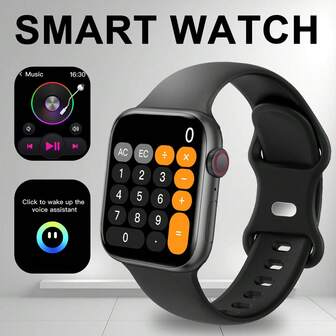 1 件男女通用硅胶表带 1.83 英寸触摸屏多功能电子智能手表，具有各种运动模式、相机控制、社交应用通知、睡眠监测、蓝牙兼容 Android 和 IOS