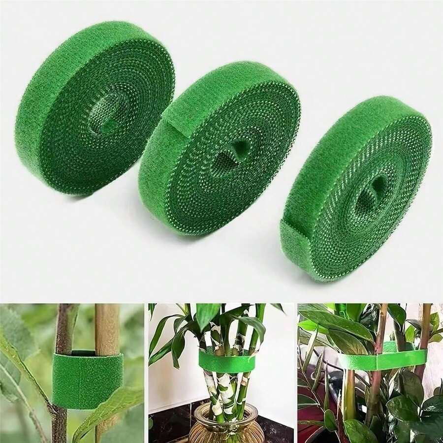 花园扎带、攀爬植物扎带、有效生长的强力植物支撑、可剪长度的绿色塑料花园绳和番茄桩扎带 - 植物魔鬼氈紮帶 - 查看 1