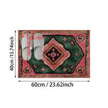 1 tấm thảm chống trượt phòng tắm họa tiết Boho cổ điển, chất liệu cashmere giả, đồ trang trí bằng vải nhung mềm mại, thích hợp cho phòng tắm, lối ra vào, nhà bếp và các dịp khác, có thể giặt bằng máy, chống trượt, đồ trang trí hàng ngày, đồ trang trí tiệc theo chủ đề, quà tặng cho ngôi nhà ấm áp, đồ trang trí sàn nhà, có thể dùng làm quà tặng, đồ trang trí lối vào, đồ trang trí phòng tắm, nhà bếp, thảm nhà bếp - Nhiều màu - Xem 14