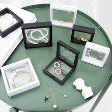1pc Black Wedding Accessory Storage Box, PE Film Display Case For Necklace, Jewelry, Kids Accessories, Packaging Box