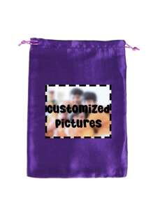 1pc Customized Soft Drawstring Bags For Hair Extensions, Wigs & Tools - Silky Satin Storage Pouches In Pink, Beige, Black, Red - Ideal For Travel & Organization, Personal Care Accessories