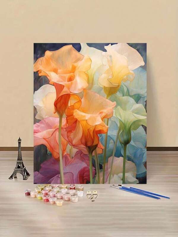 Beautiful Floral Beginner Friendly Digital Oil Painting, High-Definition Pattern, Rich Pigments Easy To Color, Effortlessly Create Artistic Masterpieces, Decorative And Suitable As Gifts! High Cost-Performance Digital Oil Painting, Massive Pattern Selection, Ample And Durable Paints, Experience The Fulfillment Of A Master Painter At Home, Frameless 40x50cm