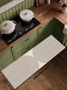1pc Premium Silica Mud Color Block Gradient Pattern Kitchen Mat, Luxe Shock-Absorbent Anti-Fatigue Kitchen Rug With Absorbent & Non-Slip Function, Suitable For Kitchen, Bathroom, Entryway, Laundry Room And More