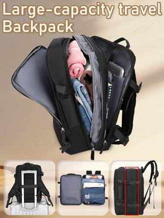 轻便背包 - 大容量，尼龙旅行和商务旅行包，带多个隔层，可手洗或干洗，度假装备 | 极简主义背包 | 尼龙背包，旅行背包，适合学校、学校配件、学校用品