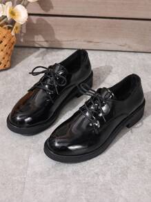 2025 New Platform Casual Lace-Up Women Flats, Fashion Versatile Black Ladies Lightweight Breathable Shoes