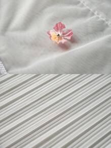 2pcs "Encounter Tenderness! Lace Curtain Covers Window, Infuses Kitchen With Dreamy Ambience, Displaying Elegant Living Aesthetics" Nordic Romantic Style, 100% Polyester Material, Rod Pocket Design, Suitable For Bedroom, Living Room, Kitchen, Balcony