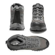 Men's Waterproof Hiking Boots Outdoor Mid Trekking Lightweight Mountaineering Shoes Paladin Dark Grey - 深灰色 - 查看 6