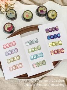 annies 夏日水果猫眼磁性凝胶指甲油，可卸UV LED冰晶透明蓝绿粉紫闪亮玻璃珠猫眼美甲沙龙DIY 5ml/1支/20支 - 彩色 - 查看 7