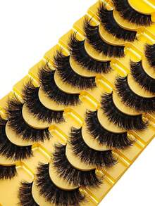 2 Box 20 Pairs False Fluffy Russian Strip Lashes 3D Fake Lashes Makeup Messy False Eyelashes Fluffy Thick Lashes 8D Volume D Curly Fake Eyelashes - 2 hộp DF38 - Xem 5