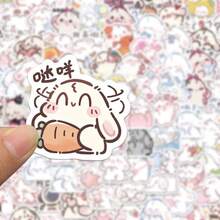 100 / Pack Cartoon Cute Cute Rabbit Rabbit Stickers Korean Soft Cute Girl Heart Creative Handbook Decorative Stickers Waterproof Stickers - Multicolor - View 4