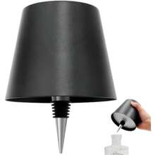 1 pieza Lámpara de botella táctil desmontable negra, lámpara de mesa recargable inalámbrica regulable de 3 colores, lámpara de botella regulable, luz LED inalámbrica a prueba de agua, adecuada para bar, restaurante y cualquier botella, decoración de fiesta, lámpara moderna, ligera, regulable, iluminación portátil