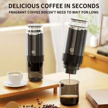 Portable Electric Espresso Machine - USB Rechargeable, Compact Travel Coffee Maker For Camping, Car, RV, And Office Use, Ideal For Coffee Lovers, Coffee Maker For Travel(Non Heated Style)Need To Add Hot Water!