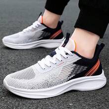 Zapatos para correr transpirables de punto para hombres,apropiados para viajes diarios y deportes trotar al aire libre - blanquecino - Ver 4