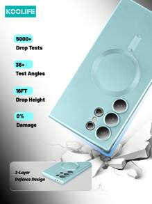 Magnetic 1pc Koolife Magnetic Wireless Charging Magsafe Soft Silicone Phone Case, Ultra Thin Matte Finish, Anti-Drop Metal Paint, Lens Full Coverage, One-Piece Button Design, Suitable Compatible With Galaxy S22/S22Plus/S22Ultra/S23/S23Plus/S23Ultra/S24/S24Plus/S24Ultra/S25/S25Plus/S25Ultra