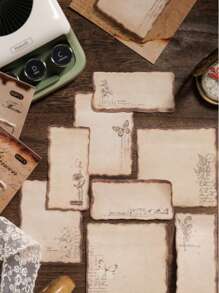 1 Vintage Distressed Edge Memo Pad/Sticky Notes,School Supplies,Back To School