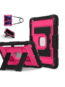 Military Industry Anti-Fall 1pc Large Stand Tablet Case Compatible With IPad Mini6 (2021) / Mini7 (2024), IPad 10.2 7th 8th 9th (2019/2020/2021), IPad 10th 10.9 (2022)/IPad(A16) 11" (2025), IPad Air4 10.9 (2020), IPad Air5 10.9 (2022), IPad Air 11" M2/M3 (2024/2025), With Pencil Slot
