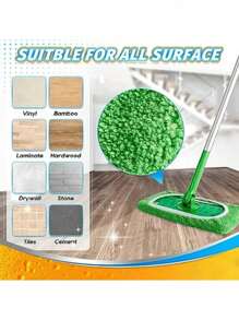 3pcs Compatible Mop Cloth Washable Reusable Mop Flat Mop Replacement Cloth Cover