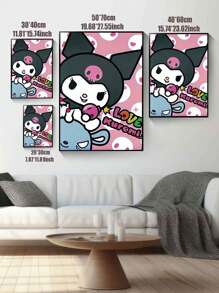 Sanrio 1pc Kawaii Wall Art Prints Posters,Kuromi Wall Arts,Pastel Girls Bedroom Prints,Girls Birthday Gift,For Dorm,Apartment,Bedroom,Living Room,Modern Home Decor,No Frame