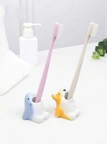 1pc Creative Cartoon Animal Toothbrush Holder, Adorable Storage Rack, Multiple Colors Back To School