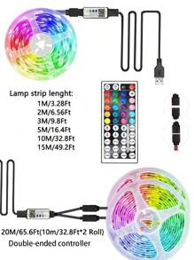 1 szt. 3,28 stopy/9,8 stopy/16,4 stopy/32,8 stopy/65,6 stopy, 44-klawiszowy/24-klawiszowy pilot zdalnego sterowania, inteligentna aplikacja, paski świetlne LED RGB5050, wielokolorowe światła zmieniające kolor na imprezę, do pokoju, kuchni, telewizora domowego, wystroju wnętrz