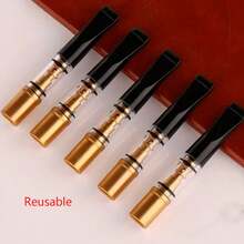 5 件可重复使用香烟过滤嘴，去除焦油和化学物质，微孔多层过滤，减少焦油和烟渍