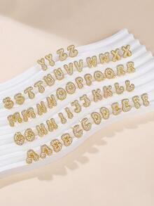 1 对泡泡首字母耳钉精致泡泡方晶锆石 26 个字母 A-Z 个性化名字耳钉情人节珠宝生日礼物适合女士和女孩 - 大號字母耳環 - 查看 3