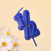 1pc 1/2 Shape Math Creative Candle, Suitable For Birthday Party, Wedding Anniversary Celebration Cake Topper, Birthday Candle, Party Mini Candle, Baking Decor, Dessert Party, Numeral Candle, Cute Candle, Also Applicable For Women's Birthday Party, Girlfriend Gathering