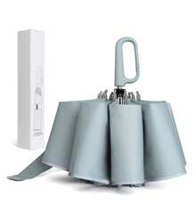 Inverted Umbrella With Carabiner Handle, Wind Proof Umbrellas For Rain And Sun, 46 Inch Portable Reverse Folding UV Umbrella, Car Umbrella For Women Men, 10 Ribs