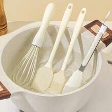 Juego de herramientas para hornear que incluye: Espátula de silicona resistente al calor, brocha para aceite, batidor de huevos, pinza para alimentos