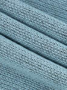 ANDREILEE Casual Loose Fit Crew Neck Short Sleeve Top With Eagle & American Flag Jacquard Pattern, Streetwear Style For Men And Women, Spring/Summer - Blue - View 9