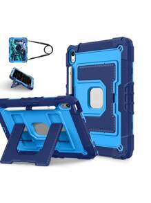 Military Industry Anti-Fall 1pc Large Stand Tablet Case Compatible With IPad Mini6 (2021) / Mini7 (2024), IPad 10.2 7th 8th 9th (2019/2020/2021), IPad 10th 10.9 (2022)/IPad(A16) 11" (2025), IPad Air4 10.9 (2020), IPad Air5 10.9 (2022), IPad Air 11" M2/M3 (2024/2025), With Pencil Slot