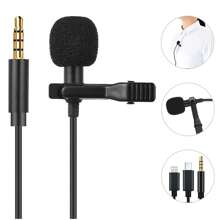 1pc Lavalier Microphone With Type-C/3.5mm/Lightning Port, Mini Portable Compact Microphone For Live Streaming, Mobile Phone, Computer Recording, Noise-Proof Lapel Clip-On Microphone Compatible With Iphone Android Phone For Summer Vacation, Audio/Video Recording, Interviews, Gaming & Live Streaming Mini Microphone
