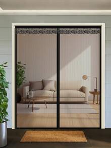 1 件磁性纱门，儿童/宠物友好型免提步入式纱门 - 内置磁性闭合装置 - 防止虫子进入，让微风吹进来，适合多种门尺寸 - 黑色 - 查看 4