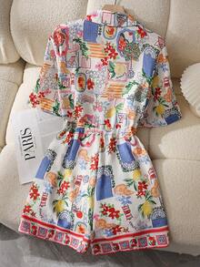 Casual Fashion Versatile Drawstring Vacation Dress - Multicolor - View 3