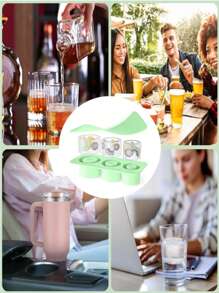 1 Set Of 20oz, 30oz, 40oz Reusable Silicone Ice Mold Buckets For Beverages, 3pcs Cylinder Ice Cube Trays, Compatible With Stanley