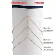 1pc Multi-Layer Tassel Pendant Thigh Chain With Elastic Black Rope, Inlaid With Sparkling Cubic Zirconia, Jewelry Body Chain Suitable For All Leg Types