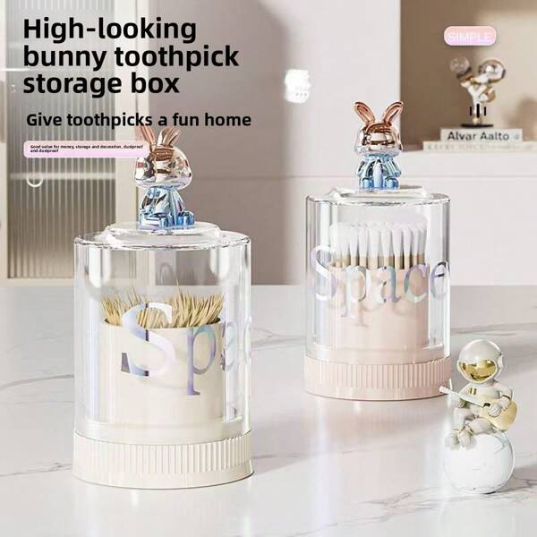 1pc Luxury Toothpick Holder Unique Creative Home Living Room Desktop New Toothpick Tube Cotton Swab Organizer Box