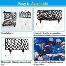 Versteck Höhle für Kampffische mit Hängematte, Ausschnitt-Tunnel Zubehör für Kampffischbecken, Aquarium Dekorationen für Krebse, Garnelen, Kampffische und andere Kleinfische