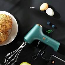 Batidor de mano y varilla para huevos recargable por USB con batería de litio de 1200mAh - Portátil, ligero y fácil de usar, ideal para reposteros caseros y profesionales para mezclar pasteles, galletas, panqueques