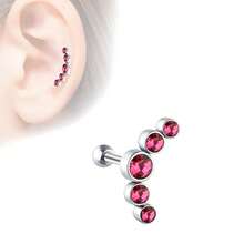 Edelstahl Ohrringe, Ohrknochennägel, modische Damen Strass Ohrringe, Piercing Schmuck Ohrringe