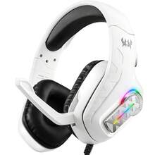 G4100 Black/White Gaming Headphones Headset-Surround Stereo Gaming Headphones With Noise Cancelling Mic, LED Lights 7.1 Surround Sound, Soft Memory Earmuffs For PC Computer Games, Game Console Controller,Valentine's Day - trắng - Xem 1
