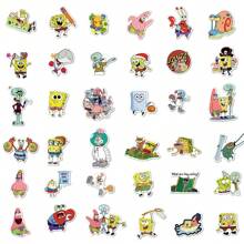 Nickelodeon 50 Stücke offiziell lizenzierte SpongeBob Schwammkopf Aufkleber, hochwertige Fans Eugene H. Krabbe Squidward Tentakel Aufkleber für Wasserflasche, Sandy Cheeks, Sheldon J. Plankton, wasserfeste DIY Aufkleber für Laptop, Handy, Skateboard und Geschenke für Mama, Papa, Großmutter, Großvater, Lehrer, Schwester, Bruder, Freund, lustige Valentinstags Geschenke