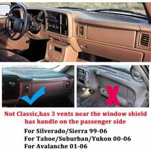 Armaturenbrett-Abdeckmatte für Chevy Silveryado 1500 2500 3500 1999-2006, für GMC Sierra 99-06, Tahoe, Suburban, Yukon 00-06, Avalanche