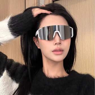 1pc Women/Men Frameless Unique Fashion Glasses Retro Hip Hop Sporty Windproof Vacation Travel For Summer Beach Vacation,Outdoor,Travel Autumn Accessories Goggles