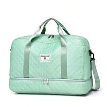 Solid Color Unisex Travel Luggage Zipper Tote Bag, Multifunctional With Independent Shoe Compartment, Large Capacity For Easy Outdoor Storage, Lightweight Shoulder Bag Traveling Bag Travelling Organizer Outfit Airport Travel Clothes Travel Stuff Luggage Bag Christmas Gift Ideas Women Girls Xmas Gifts For Mum Birthday Gift Mom Friend Gym Bag Sport Bag Training Pack For Vacation Holiday Thanksgiving Day Thank You Gifts - Green - View 7