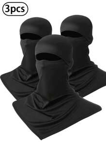 3pcs Polyester Fiber Balaclava Face Mask Face Cover Sun Protection Neck Cover Summer Full Face Mask Breathable Motorcycle Hood Helmet Liners Windproof Long Neck Cove Outdoor Sports UV Sun Protection