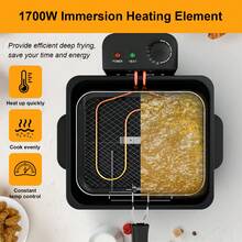 5.3QT Deep Fryer, Stainless Steel Deep Fryer With Basket, 1700W, Oil Filtration, Temp Control, Dishwasher Available - Xem 5