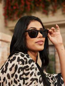 POLASUP 1 bucată ochelari de soare clasici cu lentilă polarizată (include husă pentru ochelari, cârpă de curățat, șnur) potriviți pentru șofat, vacanță în debarcaderul australian, stil stradal boho-chic, vacanță, plajă în aer liber, navetă, călătorie vintage, unisex - Negru - Vizualizare 5